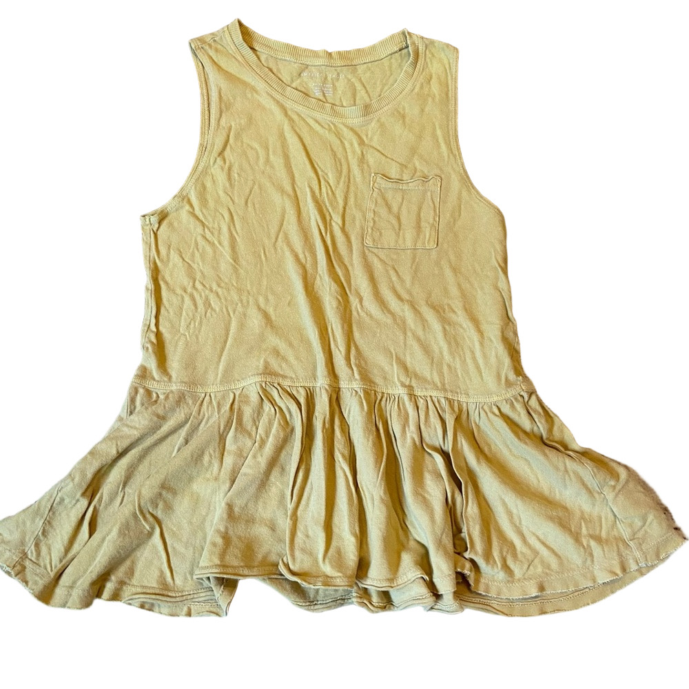 Yellow Peplum Tank Top American Eagle XS